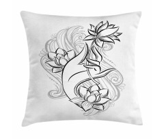 Hand Holds Lotus Pillow Cover