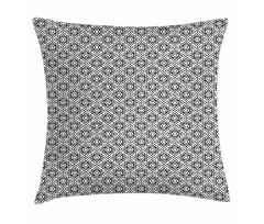 Monochrome Outline Flowers Pillow Cover
