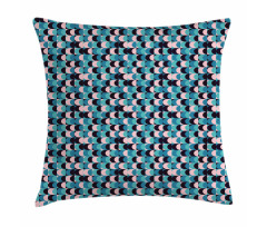 Grunge Half Rounds Motif Pillow Cover