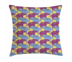 Oriental Floral Elephants Pillow Cover