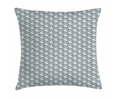 Pastel Tone Wavy Sea Doodle Pillow Cover