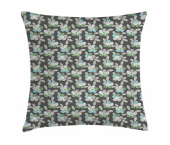 Abstract Flowers and Leaves Pillow Cover