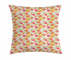 Watercolor Flowers Berries Pillow Cover