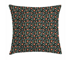 Flowers Bloom on Dark Pillow Cover