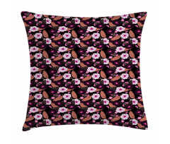 Vintage Exotic Flowers Pillow Cover