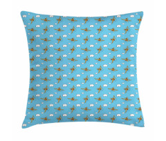 Clouds and Plane Pilot Pillow Cover