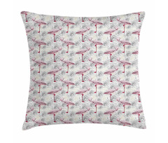 Roses and Flamingos Pillow Cover