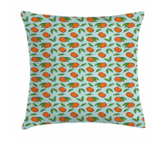 Mandarin Fruit and Leaves Pillow Cover