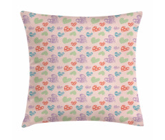 Fun Hearts in Pastel Colors Pillow Cover