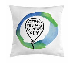 Watercolor Encouraging Text Pillow Cover