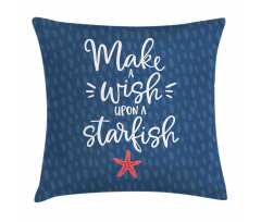 Nautical Text with Starfish Pillow Cover