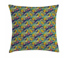 Exotic Aloha Palm Leaves Pillow Cover