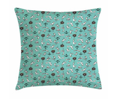 Sailor Birds Boats Anchors Pillow Cover