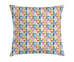 Colorful Summer Surfboards Pillow Cover
