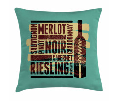 Wine Grapes Types Bottle Pillow Cover