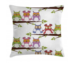 Birds on Tree Branches Pillow Cover