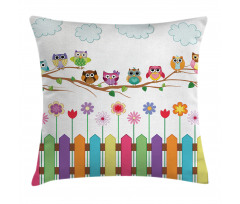 Bird on Branch Sunny Day Pillow Cover