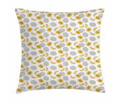 Monochrome Fruit Sketch Art Pillow Cover