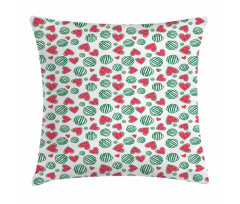 Watermelon Fruit Heart Slices Pillow Cover