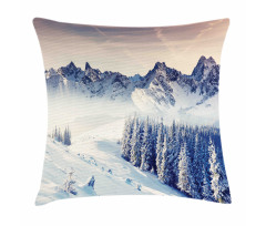 Snowy Winter View Pillow Cover