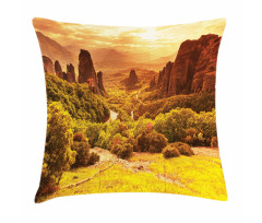Monasteries in Greece Pillow Cover