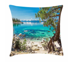 Tahoe Snowy Mountain Pillow Cover