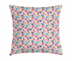 Funny Spring Cartoon Flowers Pillow Cover