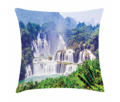 Waterfall Tropical Plant Pillow Cover