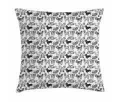 Various Animal Breeds Pillow Cover