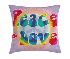 Peace Love Tie Dye Effect Pillow Cover