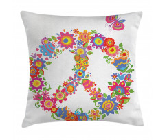 Peace Equality Flower Pillow Cover