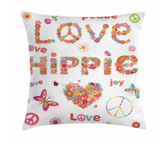 Love Hippie Vivid Floral Pillow Cover