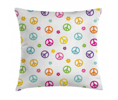 Old Peace Sign Pillow Cover
