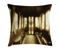 Old Vintage Train Salon Pillow Cover