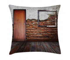Frame on Old Brick Wall Pillow Cover