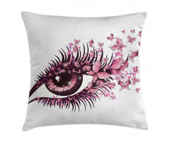 Fairy Woman Eyelashes Pillow Cover
