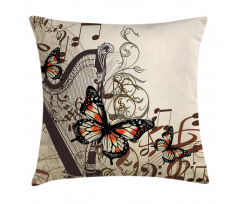 Harp Ornament Butterfly Pillow Cover