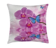 Orchid Bloom on Water Pillow Cover