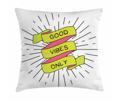 Positive Words Rays Pillow Cover