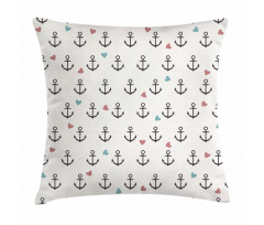 Hearts Sailor Holiday Pillow Cover