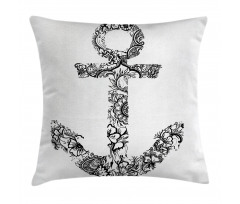 Anchor Shape Flower Pillow Cover