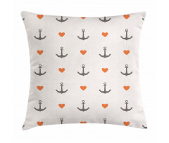 Anchors and Hearts Pillow Cover