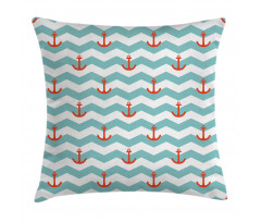 Pattern Anchor Stripe Pillow Cover