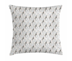 Owl with Leafy Branches Pillow Cover