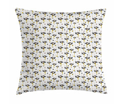 Exotic Birds in Doodle Art Pillow Cover