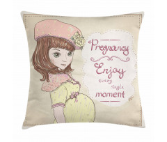 Pregnancy Themed Slogan Pillow Cover