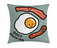 Morning Egg Sausages Pillow Cover