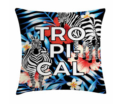 Zebra Hibiscus Blooms Art Pillow Cover