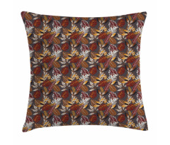 Tropic Leaves in Earth Tones Pillow Cover