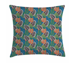 Grunge Houseplant Leaves Pillow Cover